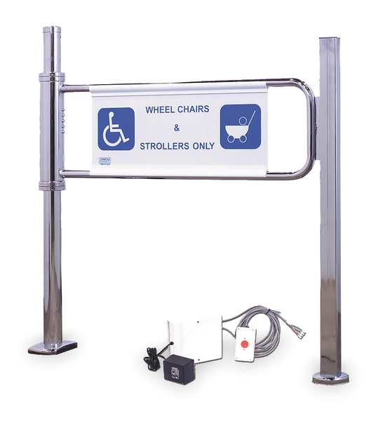 Magnetic Locking Left Hand Gate, Brushed, 1-Way