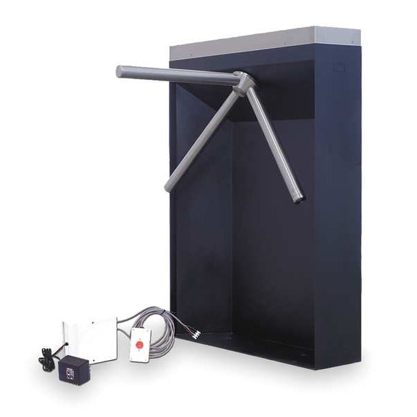 3 Arm R. Hand Turnstile, Electric, Black, 1-Way