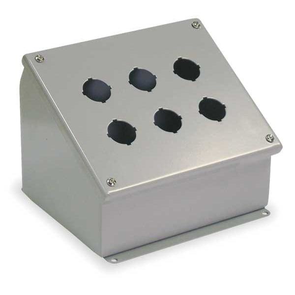Pushbutton Enclosure, 30mm, 6 Holes, Steel