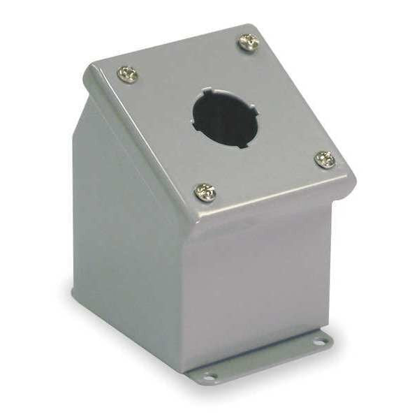 Pushbutton Enclosure, 30mm, 3.25in.W, Steel