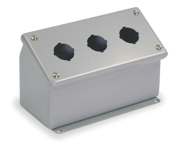 Pushbutton Enclosure, 30mm, 3 Holes, Steel