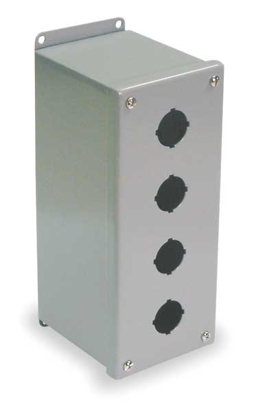 Pushbutton Enclosure, 30mm, 4 Holes, Steel