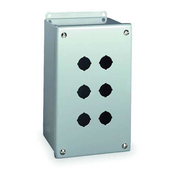 Pushbutton Enclosure, 30mm, 6 Holes, Steel