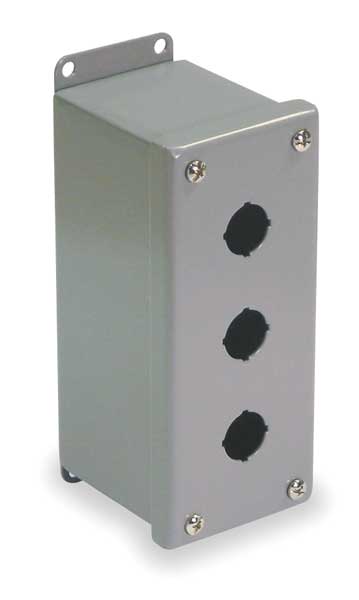 Pushbutton Enclosure, 30mm, 3 Holes, Steel