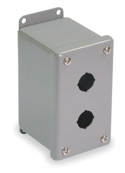 Pushbutton Enclosure, 22mm, 2 Holes, Steel