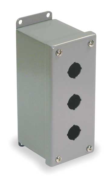 Pushbutton Enclosure, 22mm, 3 Holes, Steel