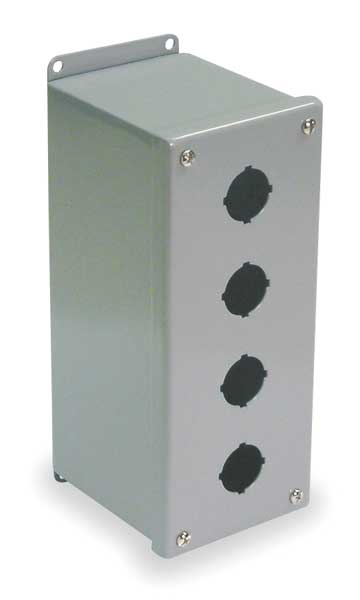 Pushbutton Enclosure, 22mm, 4 Holes, Steel