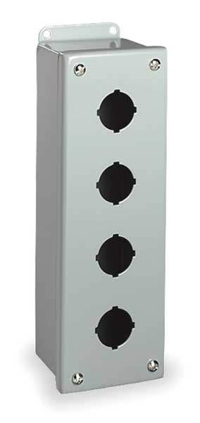 Pushbutton Enclosure, 30mm, 4 Holes, Steel
