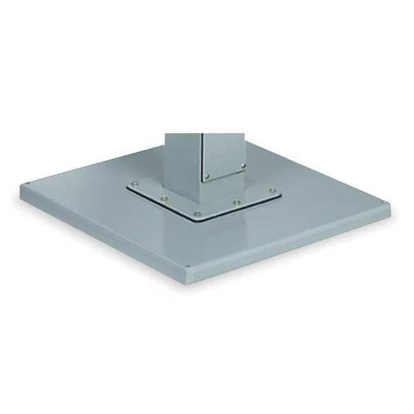 Pedestal Base, 24x24 Sq In, Steel, Gray