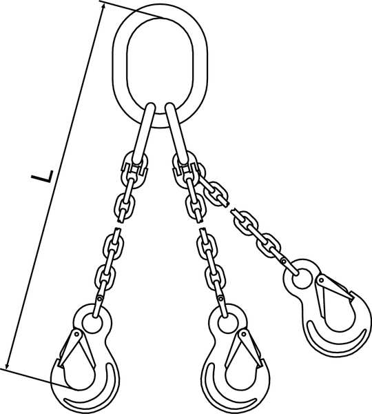 Chain Sling, G120, TOS, Alloy Steel, 10 ft L