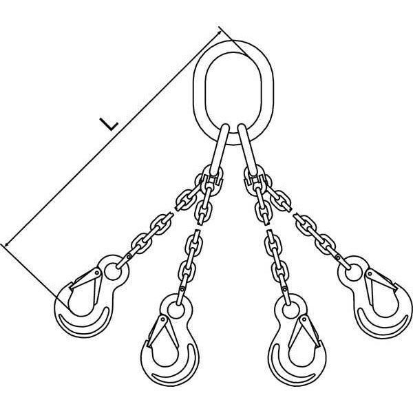 Chain Sling, G63, QOS, Stnless Stl, 10 ft L