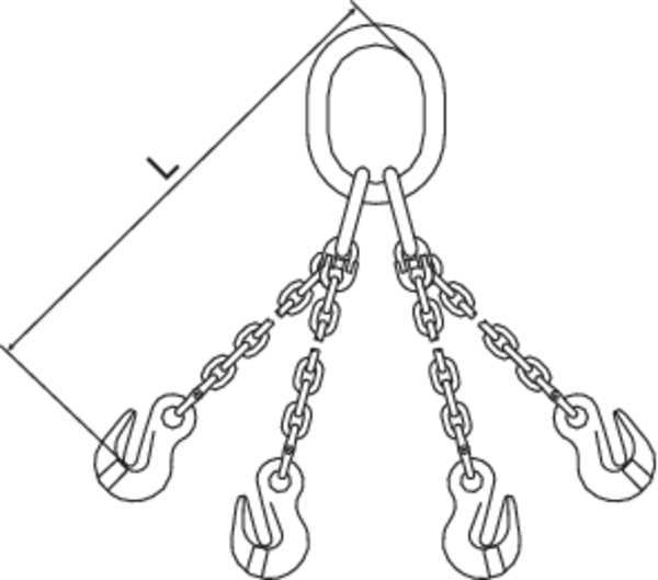 Chain Sling, G120, QOG, Alloy Steel, 5 ft. L