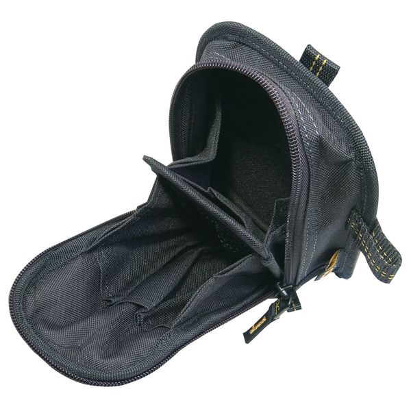 Carry-All Pouch, Polyester Fabric, 9 Pockets, Black, 7 1/2 in Height