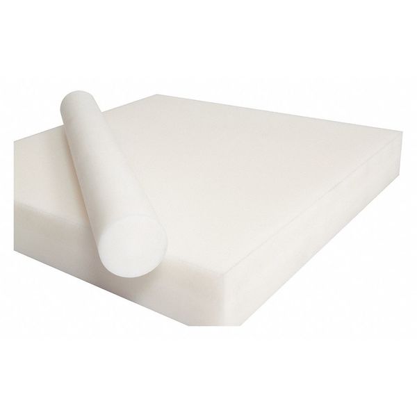 White Acetal Homopolymer Rod Stock 3 ft. L, 3-1/2