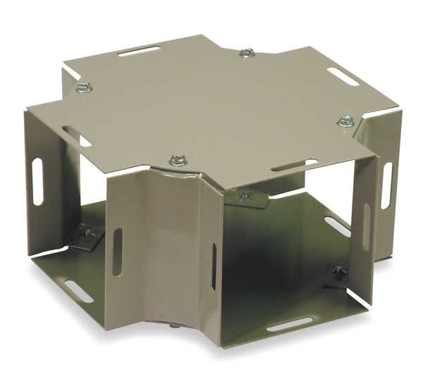 Wireway, Cross, 6x6 Sq In, 16 Gauge, Steel