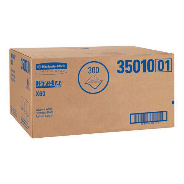Dry Wipe, White, Flat Sheet, Hydroknit, 3 PK, 100 Wipes, 20 in x 43 3/4 in
