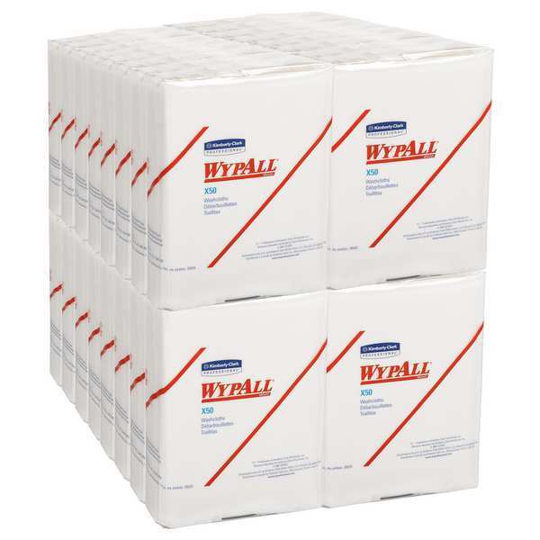 Dry Wipe, White, 1/4 Fold Poly Wrapped, Hydroknit, Healthcare, 32 PK, 26 Wipes, 10 in x 12 1/2 in