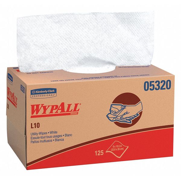 Dry Wipe, White, Pop Up Box, Paper, 18 PK, 125 Wipes, 9 in x 10 1/4 in