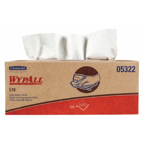 Dry Wipe, White, Pop Up Box, Paper, Glass, 18 PK, 125 Wipes, 10 1/4 in x 12 in