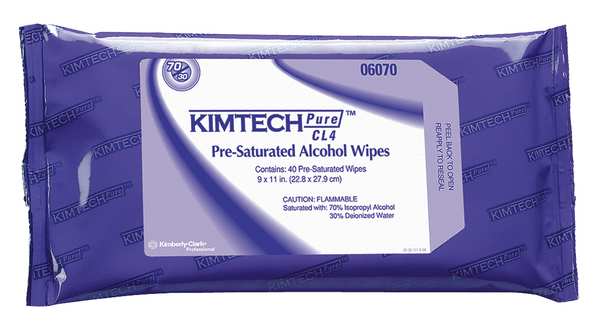 Clean Room Wet Wipes, White, Soft Pack, Polypropylene, Clean Rooms and Food Processing, 40 Wipes