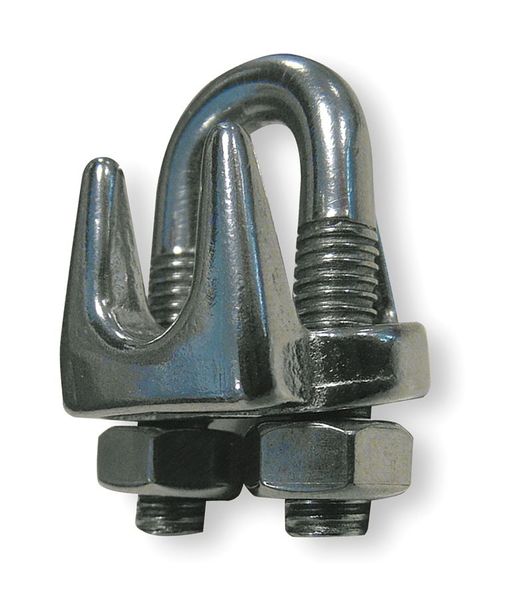 Wire Rope Clip, U-Bolt, 1/8 In, 304 SS