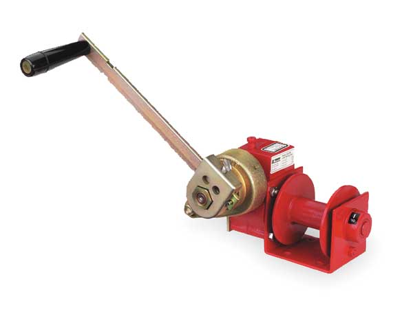 Hand Winch, Worm Gear, w/Brake, 1000 lb.