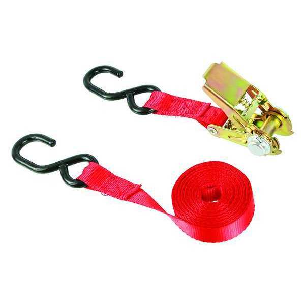 Tie-Down Strap, Ratchet, 15 ft x 1 In, PK2