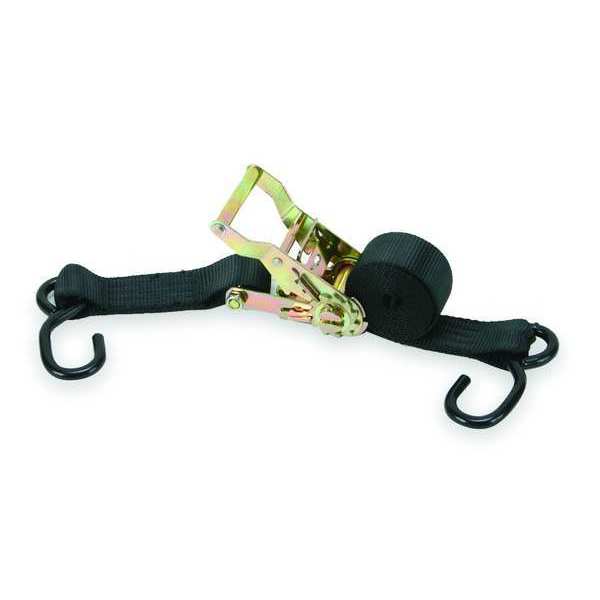 Tie-Down Strap, Ratchet, 6ft x 1-1/2In, PK2