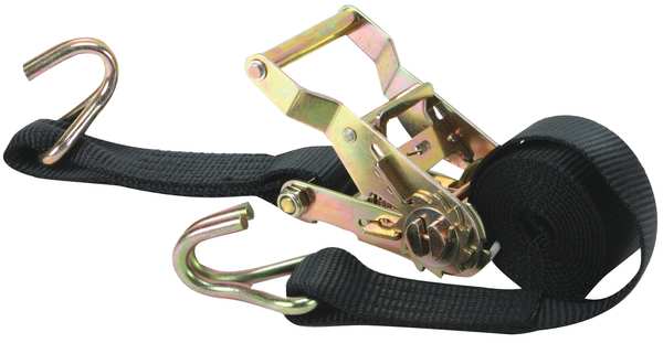 Tie-Down Strap, Ratchet, 6ft x 1-1/2In, PK2