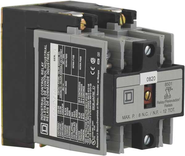 NEMA Control Relay, 2NO, 240VAC, 10A