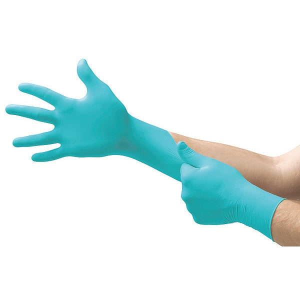 Aloe Coated Exam Gloves, Nitrile, Powder Free, Green, S, 100 PK