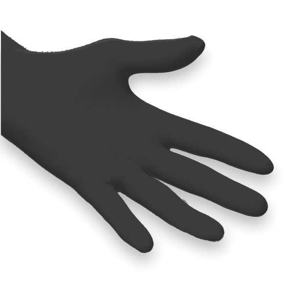 Microflex Onyx Exam Gloves with Textured Fingertips, Nitrile, Powder-Free, Medium, Black, 100 Pack