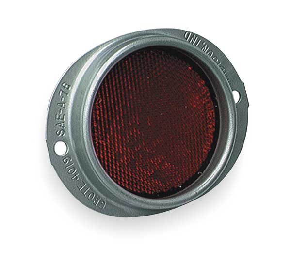 Reflector, Armored, Red, Dia 3 5/8 In