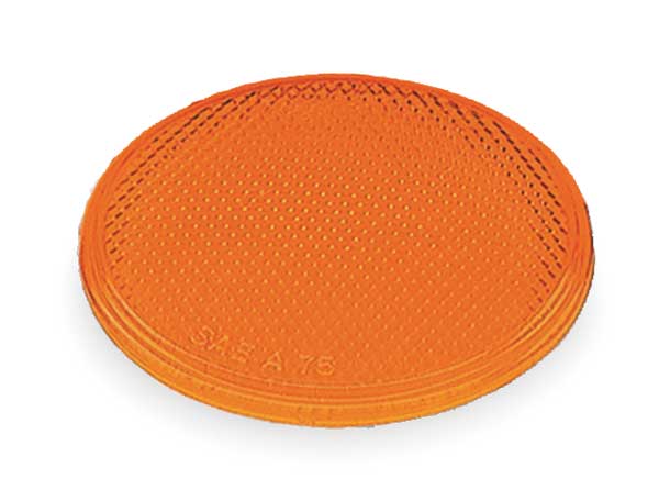 Reflector, Stick-On, Yellow, Round, Dia 3 In