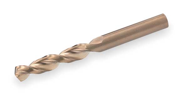 Screw Machine Drill Bit, #31 Size, 135  Degrees Point Angle, Cobalt Steel, Straw/Bronze Finish