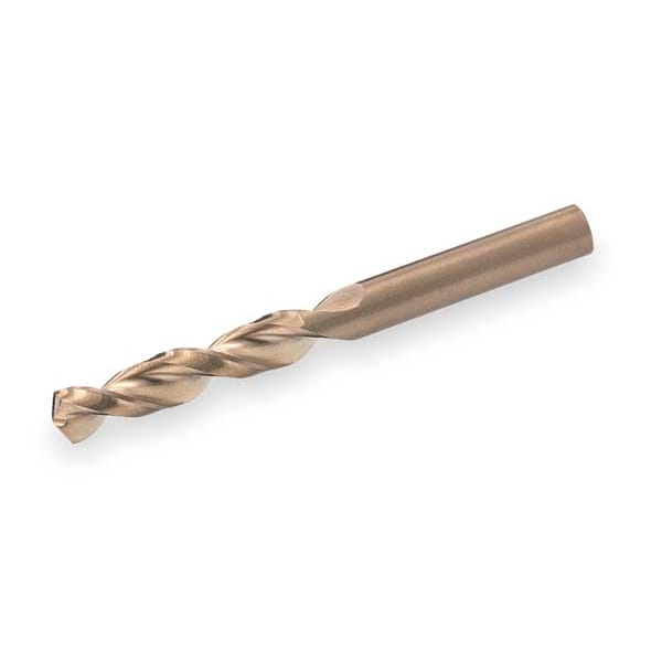 Screw Machine Drill Bit, #10 Size, 135  Degrees Point Angle, Cobalt Steel, Straw/Bronze Finish