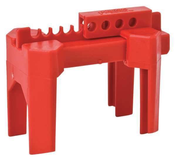 4-Legged Ball Valve Lockout, Polypropylene, 1/2 in to 2-1/2 in Diameter Pipe, Red