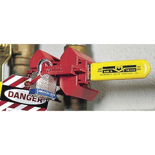 4-Legged Ball Valve Lockout, Polypropylene, 1/2 in to 2-1/2 in Diameter Pipe, Red