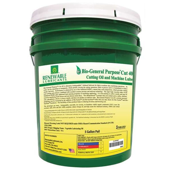 Cutting Oil, 5 gal, Bucket