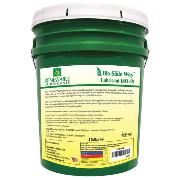 Slide Way Oil, Bio-SW, 5 gal., ISO 68