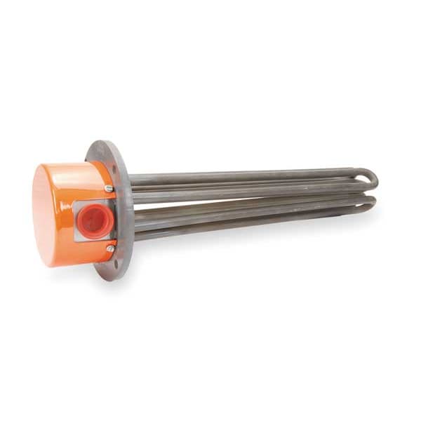 Flanged Immersion Heater, 21-9/16 In. L