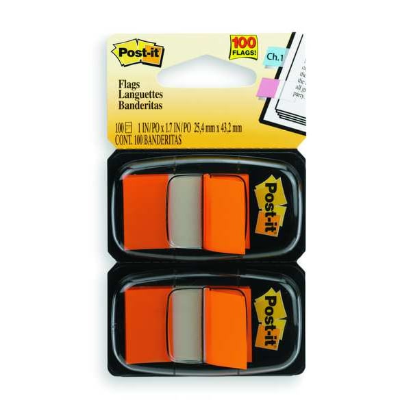 Sticky Flags, 1 x 1-3/4 In., Orange, PK2