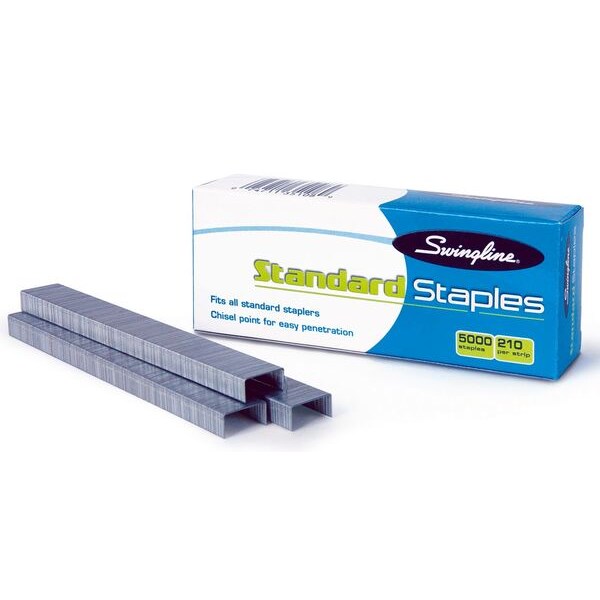 Staples, Standard, 1/4 In Leg, PK5000, Color: Silver