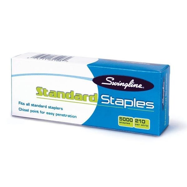 Staples, Standard, 1/4 In Leg, PK5000, Color: Silver