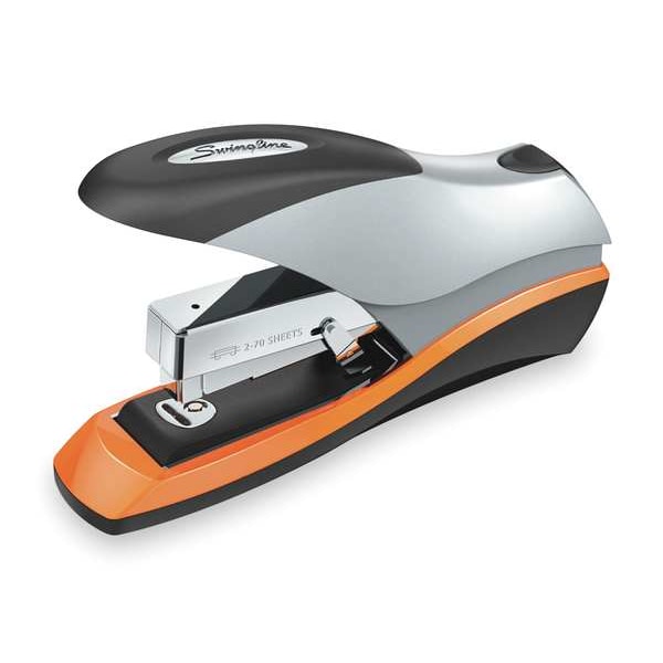 Flat Clinch Stapler, 70 Sheet, Blk/Silver