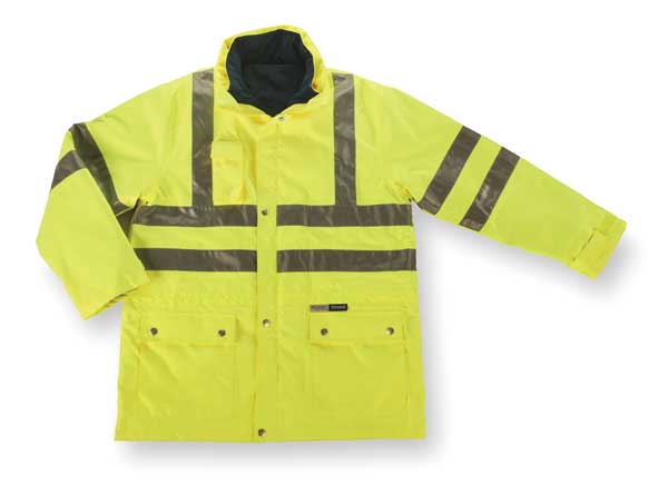 Medium Insulated Hooded Jacket, Lime/Black
