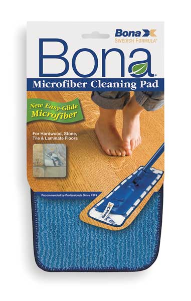 1/2 in Flat Mop Pad, Hook-and-Loop Connection, Looped-End, Blue, Microfiber
