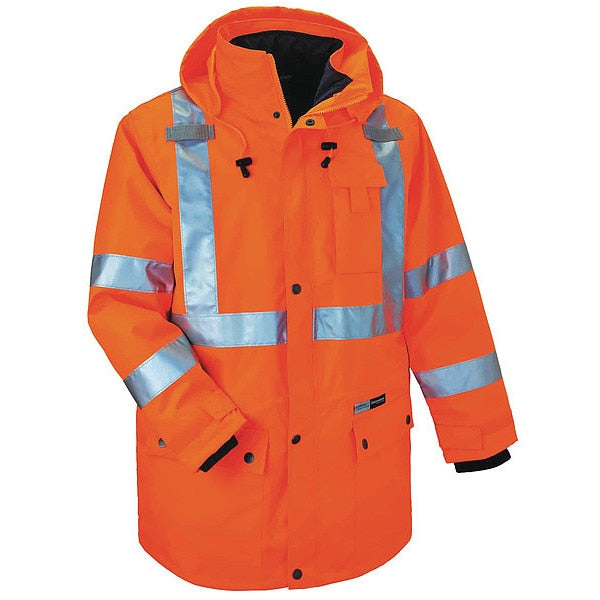 5XL Insulated Hooded Jacket, Orange