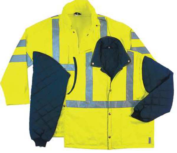 Medium Insulated Hooded Jacket, Lime/Black