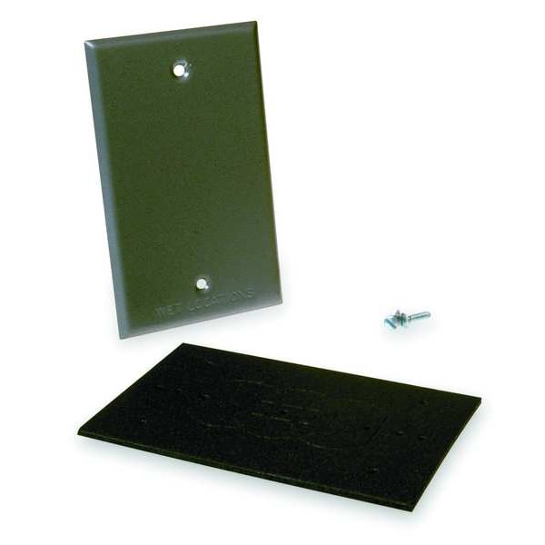 Weatherproof Cover, 1 Gang, 4-1/2 in H, 2-3/4 in W, NEMA 3R, Steel, Gray